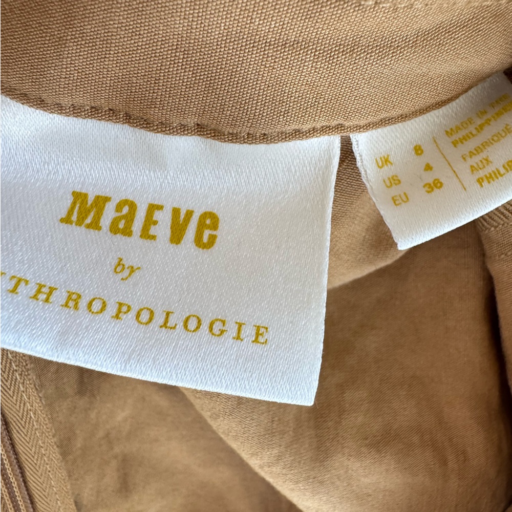 Maeve Faux-Wrap Short-Sleeve Culotte Jumpsuit Wide Leg Brown Anthropologie Sz 4‎ - Picture 6 of 6